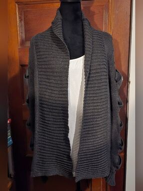 5 For 25$ Entro Open-Front Charcoal Gray Knit Women's Sweater